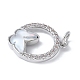 Подвески из латуни микропаве с фианитами и стеклом KK-F892-50P-3