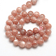 Ааа класс природных драгоценных камней Sunstone круглые бусины пряди G-E251-34-4mm-2