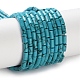 Окрашенные синтетические бирюзовые бусы нити G-B124-A03-01-2