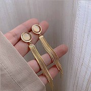 Пластиковые серьги-кисточки с имитацией жемчуга RQ6220-12