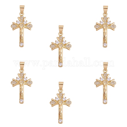 6 шт. Латунные подвески с микропаве ZIRC-SZ0003-62-1