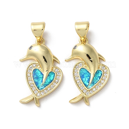 Латунные микропаве прозрачные подвески с фианитом KK-C045-02G-1