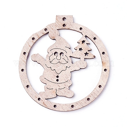 Неокрашенные деревянные большие подвески WOOD-F007-05-1