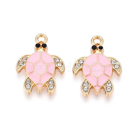 Rhinestone сплава и эмали подвески PALLOY-T092-40G-02-1