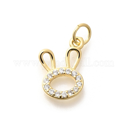 Латунные микропаве прозрачные подвески с фианитом KK-L225-033G-1