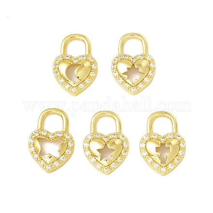 Латунные микро проложить кубического циркония подвески KK-H428-06G-1