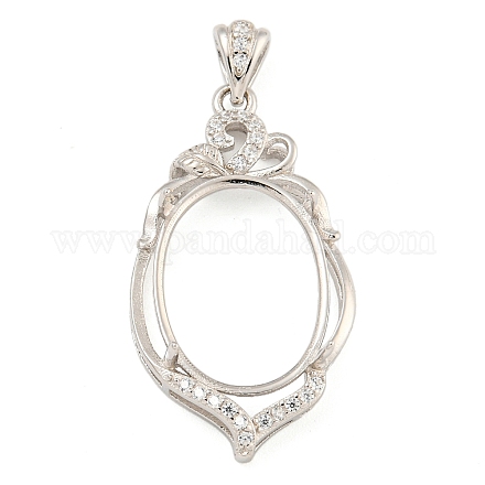Сеттинги Серебряный кулон кабошон 925 стерлингов STER-B005-15P-1