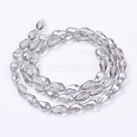Стеклянные бусины с гальваническим покрытием  EGLA-D015-15x10mm-34-1