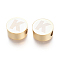 304 Stainless Steel Beads, Flat Round with Letter, Letter.K, 10x4.5mm, Hole: 2mm