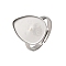 304 Stainless Steel Adjustable Ring Components, with 201 Stainless Steel Teardrop Plain Pad Ring Settings, Stainless Steel Color, Tray: 18x13.5mm, Inner Diameter: 17mm
