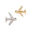 Brass Micro Pave Clear Cubic Zirconia Beads, Long-Lasting Plated, Airliner/Passenger Plane, Mixed Color, 20x24x7mm, Hole: 1.6mm