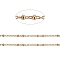 304 Stainless Steel Satellite Chains, Unwelded, with Spool, Golden, 2x2x0.2mm, 10m/roll