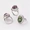 Natural Ruby in Zoisite Finger Rings, with Brass Ring Finding, Platinum, Oval, Size 8, 18mm