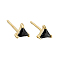 Geometric Triangle Cubic Zirconia Stud Earrings, Simple 925 Sterling Silver Earings, Golden, Black, 5x5mm
