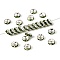 Brass Grade A Rhinestone Spacer Beads, Silver Color Plated, Nickel Free, Rondelle, Peridot, 4x2mm, Hole: 0.8mm