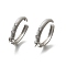 Brass Pave Clear Cubic Zirconia Open Cuff Ring Settings, for Half-drilled Beads, Cadmium Free & Nickel Free & Lead Free, Platinum, Pin: 0.9mm, 3.5~5mm, Inner Diameter: Adjustable