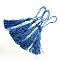 Polyester Tassel Decorations, Pendant Decorations, Medium Blue, 130x6mm, Tassel: 70~90mm