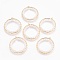 Brass Pendants, with Acrylic Pearl Beads, Nickel Free, Ring, Real 18K Gold Plated, 30.5x31x3mm, Hole: 1.5mm