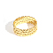 925 Sterling Silver Star Rings, Golden, Inner diameter: 16mm
