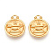 304 Stainless Steel Pendants, Flat Round with Twelve Constellations Charms, Real 18K Gold Plated, Ion Plating(IP), Sagittarius, 20.5x17x3~4.5mm, Hole: 2.5x2.7mm