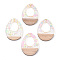 Transparent Resin & White Wood Pendants, Hollow Teardrop Charms with Paillettes, Clear, 37.5x28x3.5mm, Hole: 2mm