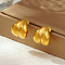 Stylish Stainless Steel Heart Stud Earrings for Women Daily Wear, Real 18K Gold Plated, 17.57x17.46mm