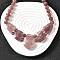 Natural Strawberry Quartz Faceted Bib Graduated Beaded Necklaces for Women, with Stainless Steel Lobster Clasps, Stainless Steel Color, 19.09 inch(48.5cm)