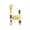 Brass Micro Pave Clear Cubic Zirconia Pendants, with Jump Ring, Lead Free and Cadmium Free, Long-Lasting Plated, Rack Plating, Letter Charms, Real 18K Gold Plated, Letter H, 19~21x9.5~20x2.7mm, jump ring: 5x1mm, 3mm inner diameter.