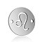 201 Stainless Steel Links connectors, Flat Round with Constellation, Stainless Steel Color, Leo, 12x0.8mm, Hole: 0.8mm