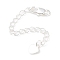 Brass Chain Extender, End Chains, Cadmium Free & Nickel Free & Lead Free, Heart, 925 Sterling Silver Plated, 69mm