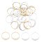 20Pcs 2 Colors Brass Pendants, Ring Charm, Mixed Color, 30.5x28x0.5mm, Hole: 1.6mm, 10pcs/color