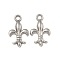 Non-Tarnish 304 Stainless Steel Pendants, Fleur De Lis Charms, Stainless Steel Color, 22x12.5x2mm, Hole: 2.1mm