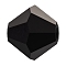 Preciosa® Crystal Beads, Czech Crystal, Bicone(451 69 302 Rondelle), 23980 Jet, 6mm, Hole: 1mm