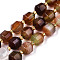 Natural Agate Beads Strands, Faceted, with Seed Beads, Dyed, Round, Colorful, 10.5x9.5mm, Hole: 1.2mm, about 31~32pcs/strand, 14.96 inch(38cm)