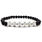6mm Round Natural Lava Rock Beaded Stretch Bracelets, Synthetic Non-magnetic Hematite Cross Bracelets for Women Men