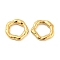 304 Stainless Steel Linking Rings, Irregular Flower, Hammered, Real 18K Gold Plated, 19x19.5x3.5mm, Inner Diameter: 12x12mm