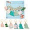 12Pcs 6 Style Dinosaur Alloy Enamel Pendant Locking Stitch Markers, Crochet Leverback Hoop Charms, Mixed Color, 3.5~4.6cm, 2pcs/style