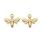 304 Stainless Steel Pendants, Ion Plating(IP), Bee Charms, Real 18K Gold Plated, 17x20x2mm, Hole: 2mm