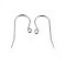 316L Stainless Steel Earring Hooks, Ear Wire, with Horizontal Loop, Stainless Steel Color, 16x27x0.8mm, Hole: 2mm, Pin: 0.8mm