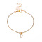 Fashionable and Creative Rhinestone Anklet Bracelets, English Letter D Hip-hop Creative Beach Anklet for Women, Golden