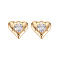 Brass Micro Pave Clear Cubic Zirconia Pendants, Nickel Free, Heart, Real 18K Gold Plated, 21x24x7mm, Hole: 3.5x3mm