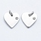 316 Surgical Stainless Steel Pendants, with Cubic Zirconia, Heart, Clear, Stainless Steel Color, 12x12x2mm, Hole: 3mm