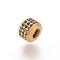 Brass Micro Pave Cubic Zirconia Beads, Cadmium Free & Lead Free, Column, Golden, 9x6.6mm