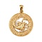 304 Stainless Steel Pendant Rhinestones Settings, Ion Plating(IP), Flat Round with Constellation, Golden, Scorpio, Fit 1.8mm Rhinestones, 29x25.5x3.5mm, Hole: 4.5x3mm