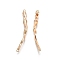 Brass Connector Charms, Nickel Free, Twist Link, Real 18K Gold Plated, 48x5x4.5mm, Hole: 1.2mm