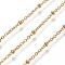 304 Stainless Steel Cable Chains, Satellite Chains, with Rondelle Beads, with Spool, Soldered, Golden, Link: 2x1.7x0.4mm, Beads: 2.2x1mm, about 82.02 Feet(25m)/roll