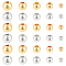 300Pcs 2 Colors 5 Sizes Rack Plating Brass Beads, Long-Lasting Plated, Round, Mixed Color, 2~6x2~5mm, Hole: 1~1.5mm, 30pcs/color