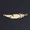 201 Stainless Steel Links connectors, Feather, Golden, 29x6x1mm, Hole: 1.4mm