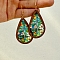 Colorful Acrylic Teardrop Dangle Earrings, Flower, 82mm