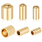 Beebeecraft 90Pcs/Box 3 Size Leather Cord Ends 24K Gold Plated Brass Column End Caps 1.2/2/3mm Cord Terminators End Caps for DIY Jewelry Making